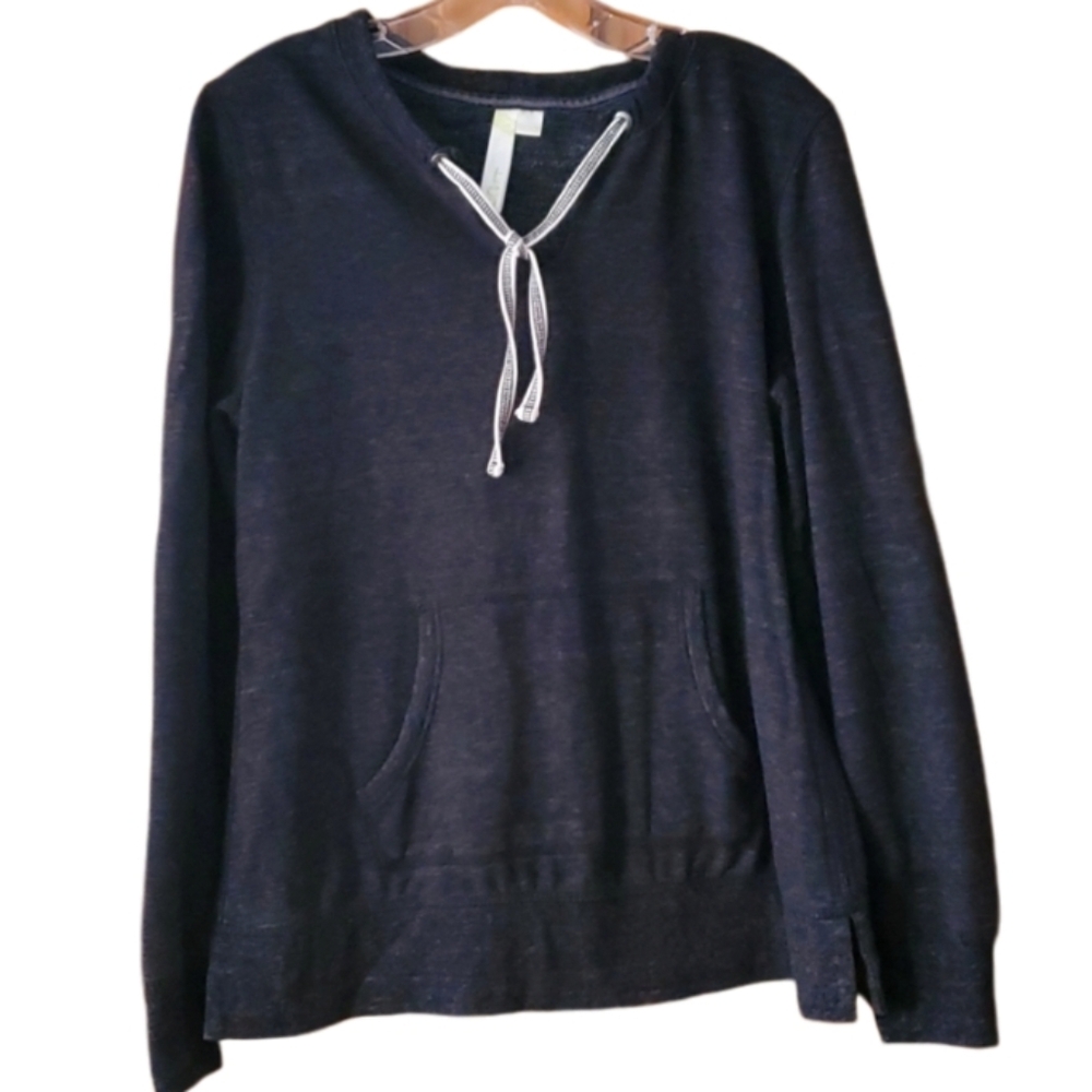 Green Tea Womans Size Large Heathered Black Sweatshirt